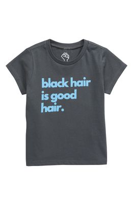 Typical Black Tees Kids' Black Hair Is Good Hair Graphic Tee in Charcoal