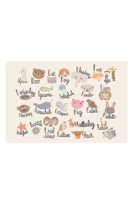 A & A Story Animal Names Vinyl Mat in White