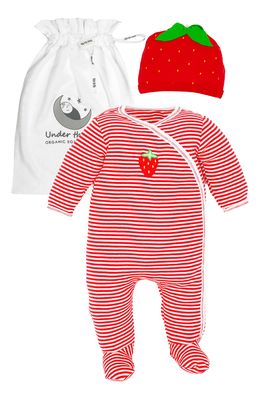 Under the Nile Strawberry Organic Egyptian Cotton Footie & Beanie Set in Red