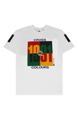 Cross Colours Men's 1991 Graphic Crewneck Tee in White