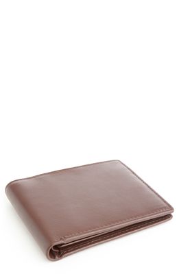 ROYCE New York RFID Leather Trifold Wallet in Brown