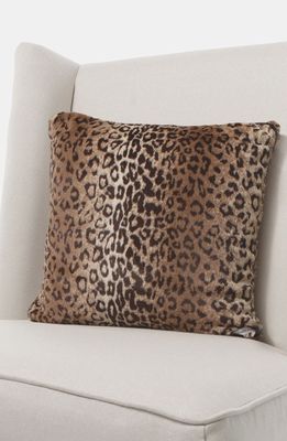 Giraffe at Home Luxe Leopard Throw Pillow in Espresso