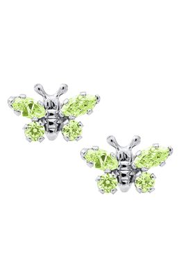 Mignonette Butterfly Birthstone Sterling Silver Earrings in August