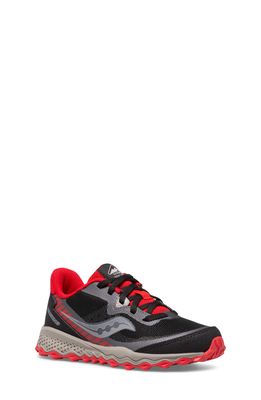 Saucony Peregrine 11 Shield Water Repellent Hiking Sneaker in Black/Red
