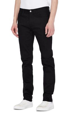 Armani Exchange Slim Fit Tapered Jeans in Black