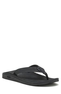 Chaco Leather Flip Flop in Black