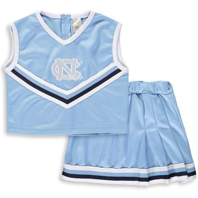 LITTLE KING Girls Youth Carolina Blue North Carolina Tar Heels Two-Piece Cheer Set in Light Blue