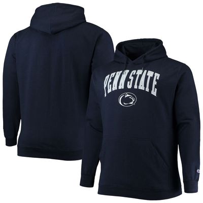 Men's Champion Navy Penn State Nittany Lions Big & Tall Arch Over Logo Powerblend Pullover Hoodie