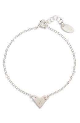 Nashelle Initial Heart Bracelet in Silver-X