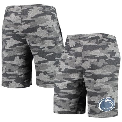 Men's Concepts Sport Charcoal/Gray Penn State Nittany Lions Camo Backup Terry Jam Lounge Shorts