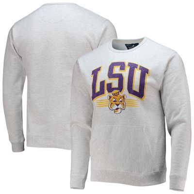 Men's League Collegiate Wear Heathered Gray LSU Tigers Upperclassman Pocket Pullover Sweatshirt in Heather Gray