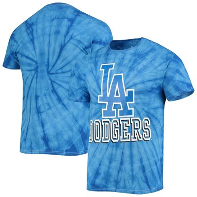 Men's Stitches Royal Los Angeles Dodgers Spider Tie-Dye T-Shirt