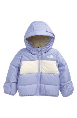 The North Face Moondoggy Water Repellent 550-Fill Down Jacket in Sweet Lavendar/Vintage White