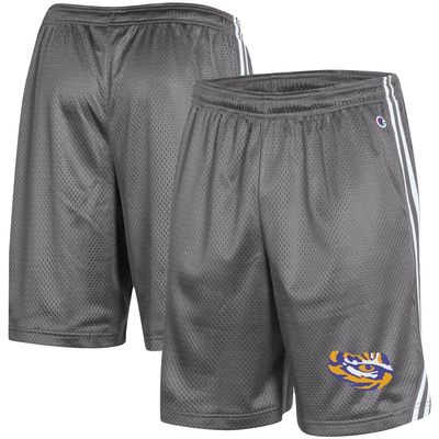 Men's Champion Gray LSU Tigers Team Lacrosse Shorts