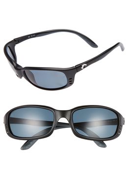 Costa Del Mar Brine Polarized 60mm Sunglasses in Matte Black/Grey
