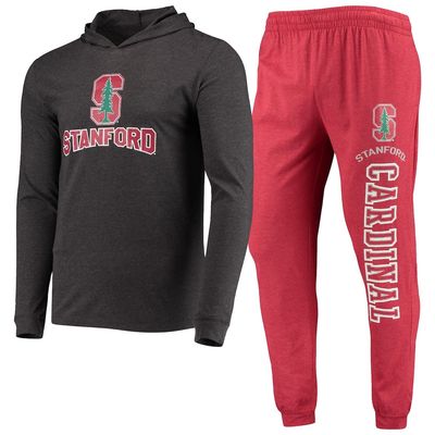 Men's Concepts Sport Cardinal/Charcoal Stanford Cardinal Meter Long Sleeve Hoodie T-Shirt & Jogger Pants Sleep Set