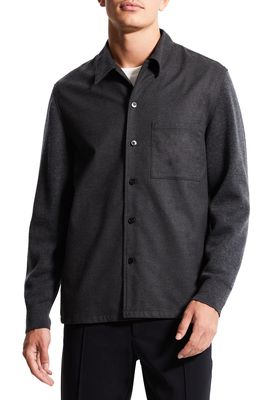 Theory Clyfford Regular Fit Tech Flannel Button-Up Shirt in Pestle