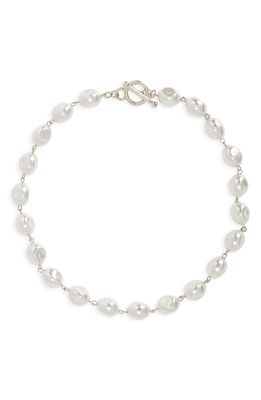 Karine Sultan Faux Pearl Collar Necklace in Silver