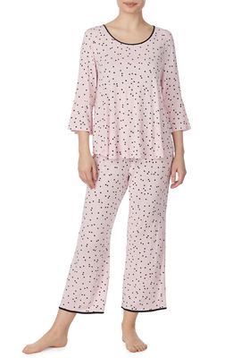 kate spade new york bell cuff pajamas in Scattered Dot Pink