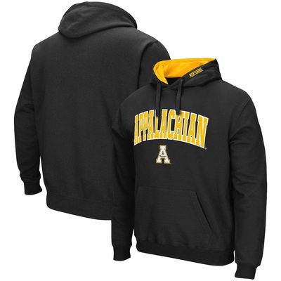 Men's Colosseum Black Appalachian State Mountaineers Arch and Logo Pullover Hoodie