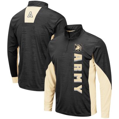 Men's Colosseum Black Army Black Knights Bart Windshirt Quarter-Zip Pullover Jacket