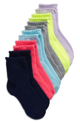 Treasure & Bond Kids' Assorted 6-Pack Scallop Quarter Socks in Bright Scallop Pack