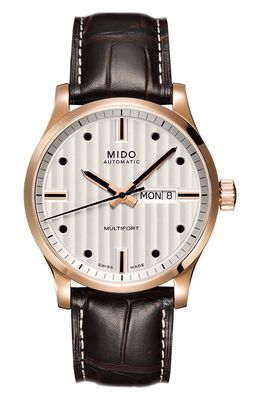 MIDO Multifort Automatic Leather Strap Watch
