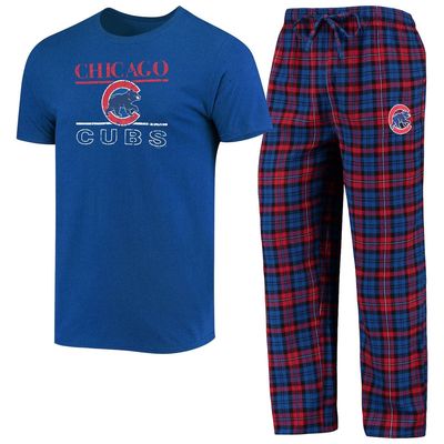 Men's Concepts Sport Royal/Red Chicago Cubs Lodge T-Shirt & Pants Sleep Set