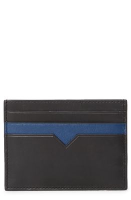 MZ Wallace Finn RFID Leather Card Case in Black