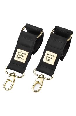 Petunia Pickle Bottom Faux Leather Valet Stroller Clips in Black Matte Leatherette