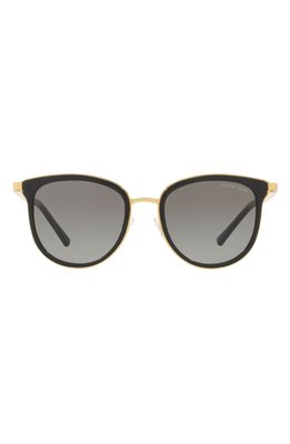 Michael Kors 54mm Round Sunglasses in Black/Black Gradient