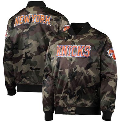 Men's Pro Standard Camo New York Knicks Satin Full-Snap Jacket