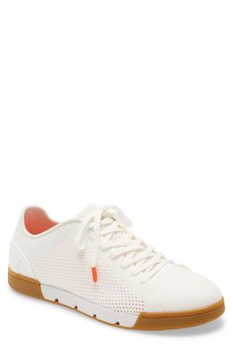 Swims Breeze Tennis Washable Knit Sneaker in White/White