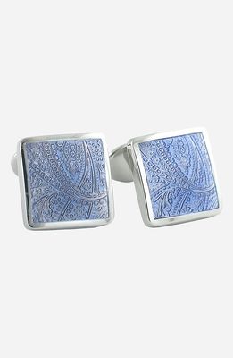 David Donahue Sterling Silver Cuff Links in Silver /Blue