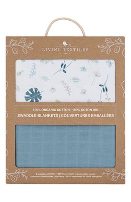 Living Textiles Leaf 2-Pack Organic Cotton Swaddles in Green