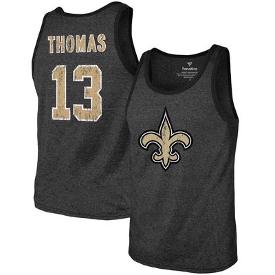 Majestic Threads Men's Fanatics Branded Michael Thomas Black New Orleans Saints Name & Number Tri-Blend Tank Top