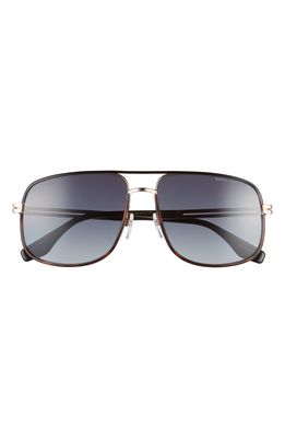 Marc Jacobs 60mm Aviator Sunglasses in Gold Havana/Dark Grey Grad