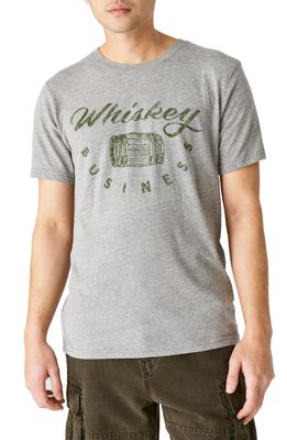 Lucky Brand Whiskey Business Graphic Tee in Grey