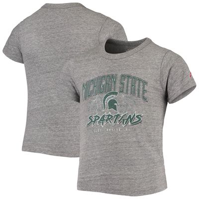 Youth League Collegiate Wear Heathered Gray Michigan State Spartans Victory Falls Tri-Blend T-Shirt in Heather Gray