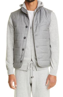 Thom Sweeney Virgin Wool & Silk Vest in Grey
