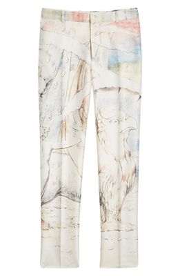 Alexander McQueen William Blake Dante Print Wool & Silk Trousers in Mix Colors