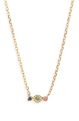 Jennie Kwon Designs Green Sapphire Journey Pendant Necklace in Yellow Gold/Green Sapphire