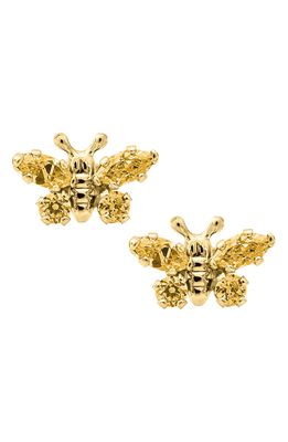 Mignonette Butterfly Birthstone Gold Earrings in November