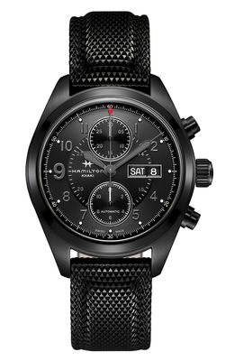Hamilton Khaki Field Automatic Chronograph Silicone Strap Watch