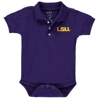 LITTLE KING Infant Purple LSU Tigers Polo Bodysuit