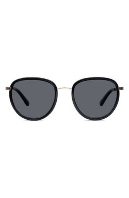 Christopher Cloos Gouverneur 49mm Polarized Round Sunglasses in Noire/Black Dark