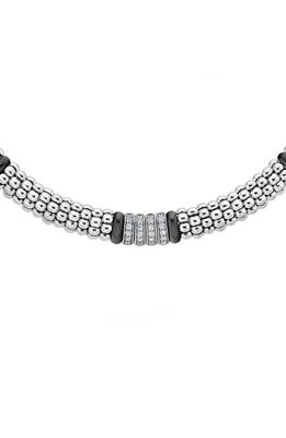 LAGOS Black Caviar Diamond Rope Necklace in Silver/Ceramic/Diamond