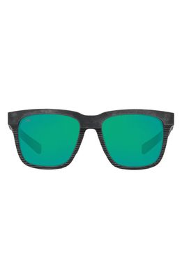 Costa Del Mar Pescador 55mm Mirrored Polarized Sunglasses in Grey/Green Mirror