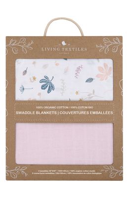Living Textiles Botanical 2-Pack Organic Cotton Swaddles in Pink