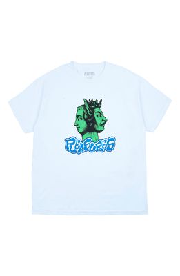 PLEASURES Men's Two Face Graphic Tee in White